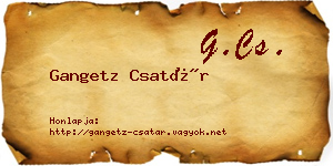 Gangetz Csatár névjegykártya